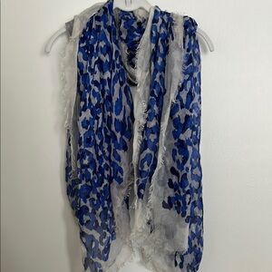 Blue and Gray Animal Print Scarf